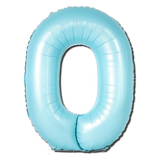 Giant Matte Light Blue Number 0 Foil Balloon | Blue Party Supplies NZ