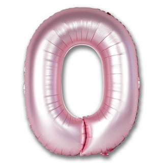 Giant Chrome Light Pink Number 0 Foil Balloon | Pink Party Supplies NZ