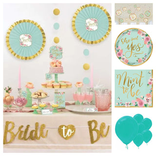 Mint To Be Bridal Shower Essentials - 74 Pc - SAVE 60%