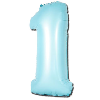 Giant Matte Light Blue Number 1 Foil Balloon | Blue 1st Birthday Party Supplies NZ