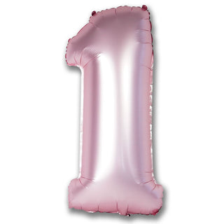 Giant Chrome Light Pink Number 1 Foil Balloon | Pink 1st Birthday Party Supplies NZ