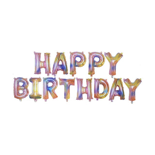 Rainbow Happy Birthday Balloon Banner Kit | Rainbow Party Supplies NZ