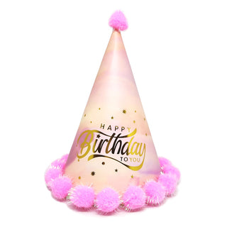 Pink Pom Pom Birthday Hat | Pink Party Supplies NZ