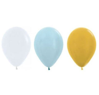 Blue & Gold Balloons - 12 Pkt