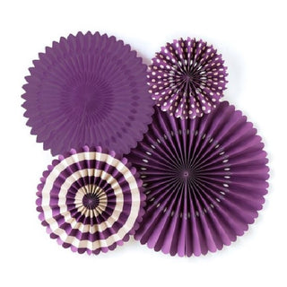 My Minds Eye Party Fans | Party Fan Decorations | Purple Fan Decorations | Purple Party Supplies 