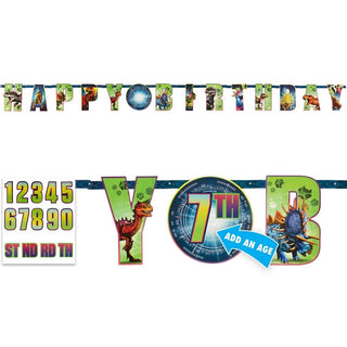 Jurassic World Party Supplies | Dinosaur Party | Jurassic into the Wild Party | Jurassic Add An Age Banner | Dinosaur Add An Age Banner | Happy Birthday Customisable Banner | Customisable Age Banner 