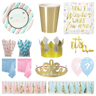 Prince or Princess Gender Reveal Pack for 12 - SAVE 30%