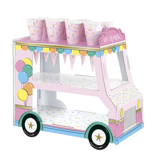 Rainbow Birthday Ice Cream Truck Treat Stand Centerpiece | Ice Cream Party Supplies NZ