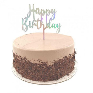 Iridescent Happy Birthday Cake Topper | Iridescent Party Supplies NZ