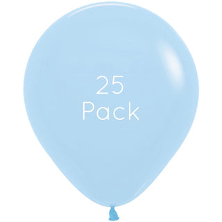 25 Pack Pastel Matte Blue Giant 45cm Balloons | Baby Blue Party Supplies NZ