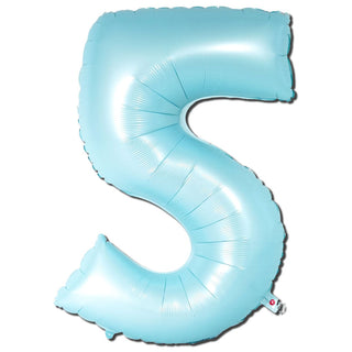 Giant Matte Light Blue Number 5 Foil Balloon | Blue Party Supplies NZ