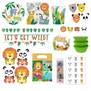 Deluxe Get Wild Jungle Animals Party Pack for 8 - SAVE 10%