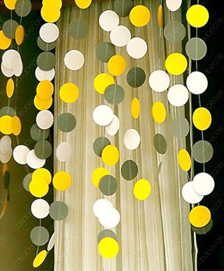 Yellow, White & Grey Dot Garland