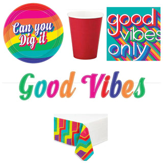 70s Good Vibes Party Essentials - 46 Pc - SAVE 12%