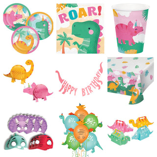 Deluxe Pastel Dinosaur Party Pack for 8 - SAVE 20%