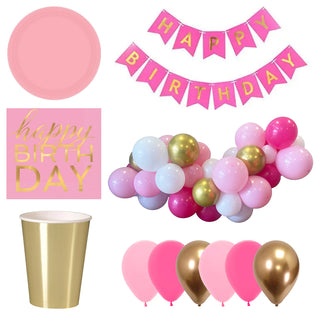 Pink & Gold Birthday Party Pack - SAVE 15%