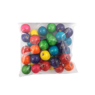 Craft Colourful Wooden Beads 16mm 40 Pack | Craft Supplies NZ