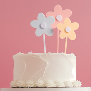 Sprinks | Milkshake Pastel Flowers Cake Topper - 3 Pkt | Floral Party Supplies NZ