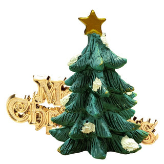 Green Christmas Tree Resin Cake Topper & Motto | Christmas Cake Decorating Supplies NZ