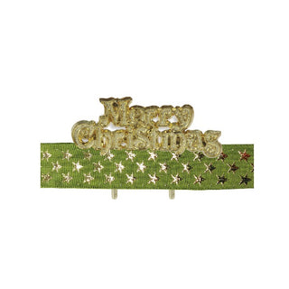 Green & Gold Stars Cake Ribbon and Motto Set | Christmas Cake Decorating Supplies NZ