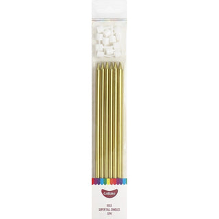 GoBake | Super Tall Gold Candles | Gold Party Supplies NZ