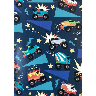 Monster Truck Folded Gift Wrap | Monster Truck Party Supplies NZ