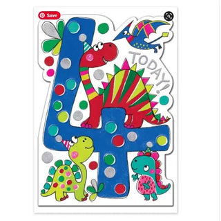 Rachel Ellen 4 Today! Dinosaur Birthday Card