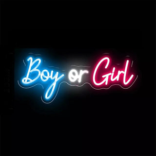 Boy or Girl LED Neon Light Sign Hire | Gender Reveal Party Supplies NZ