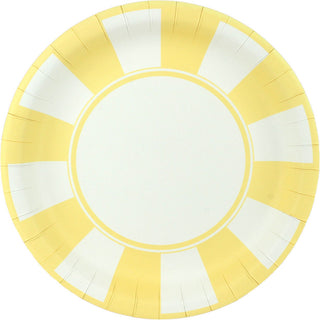 Pastel Yellow Striped Plates | Yellow Party Supplies NZ