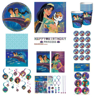 Princess Jasmine and Aladdin Deluxe Party Pack - 93 pieces