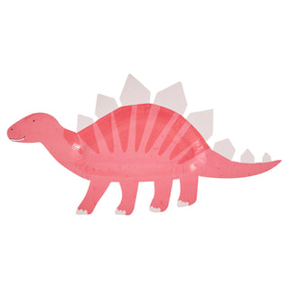 Ginger Ray Pink Dinosaur Shaped Plates - 8 Pkt