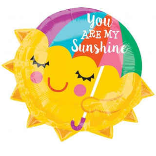 Amscan | You Are My Sunshine Junior Shape Foil Balloon | Valentines day party supplies NZ