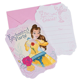 Amscan | Belle Beauty & the beast Invitations | Beauty & the beast party supplies NZ