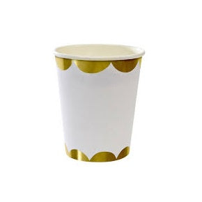 Gold Cups | Gold Scalloped Cups | White Cups 
