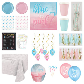 Deluxe Gender Reveal Party Pack for 40 - SAVE 35%