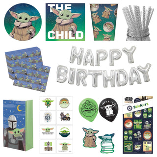 Premium Baby Yoda Party Pack for 8 SAVE 20%