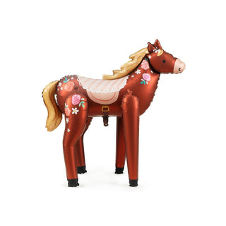 Party Deco | Floral Horse Standing Air-Fill Foil Balloon | Horse Party Supplies NZ