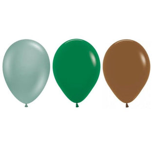 Green & Brown Balloons - 12 Pkt