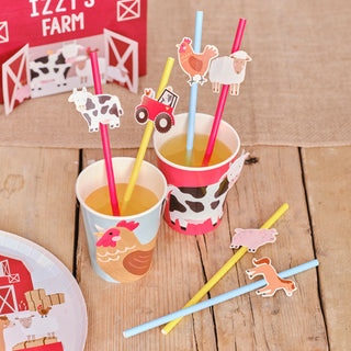 Ginger Ray Farm Party Supplies | Ginger Ray Farm Party Straws | Farm Party Straws | Paper Party Straws