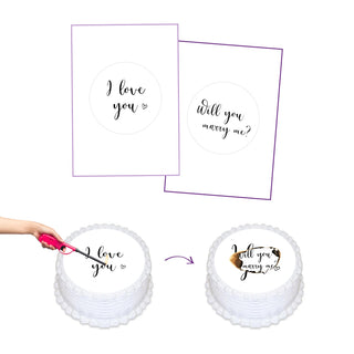 I Love You Marriage Proposal Burnaway Edible Cake Image Set | Proposal Ideas NZ