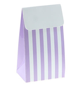 Individual Treat Box | Individual Party Treat Bag | Lavender Stripe Treat Box | Lavender Stripe Treat Bag | Sambellina Treat Box | Sambellina Party Supplies 