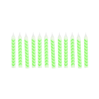 Lime Green Chevron Candles | Lime Green Party Supplies NZ