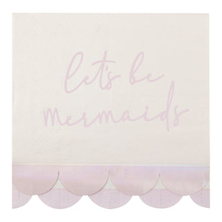 Ginger Ray Mermaid Scalloped Napkins - 16 Pkt