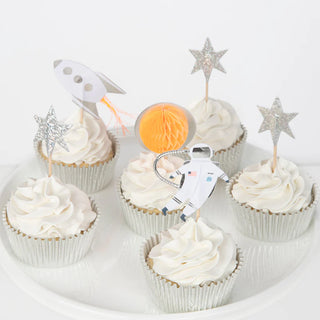 Meri Meri Space Party | Space Party Supplies | Space Cupcake Toppers | Astronaut Party Cupcake Kit