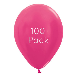 Metallic Fuchsia Balloons 100 Pack | Pink Party Supplies NZ