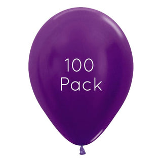 Sempertex | Metallic Purple Violet Balloons 100 Pack | Purple Party Supplies NZ