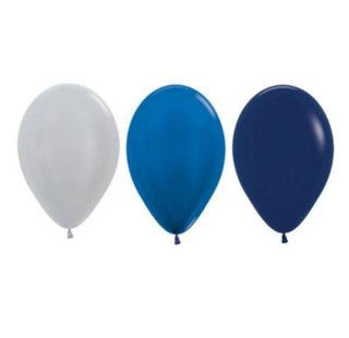 Silver & Blue Balloons - 12 Pkt