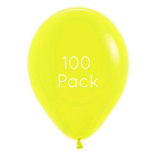 Sempertex | Neon Yellow Balloons 100 Pack | Yellow Party Supplies NZ