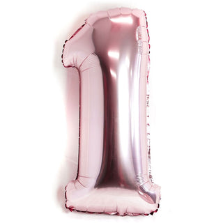 Giant Pearl Light Pink Number 1 Foil Balloon | Pink Party Supplies NZ