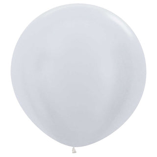 Giant 90cm Satin White Balloon | White Party Supplies NZ